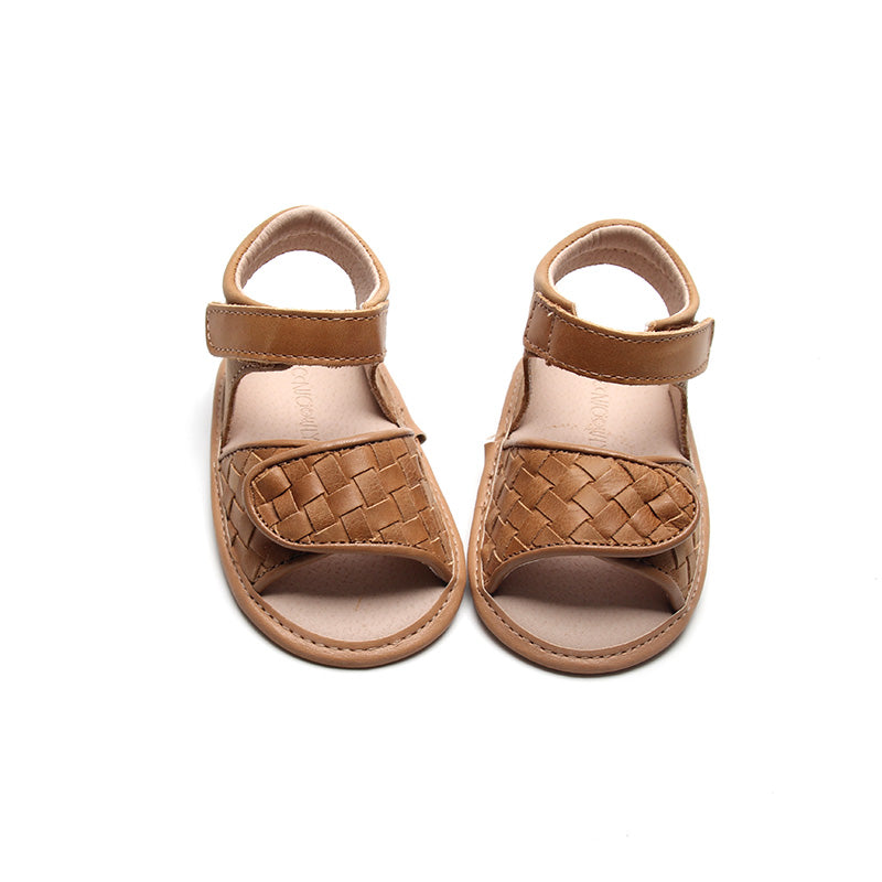 Leather Woven Sandal | Color 'Walnut' | Soft Sole