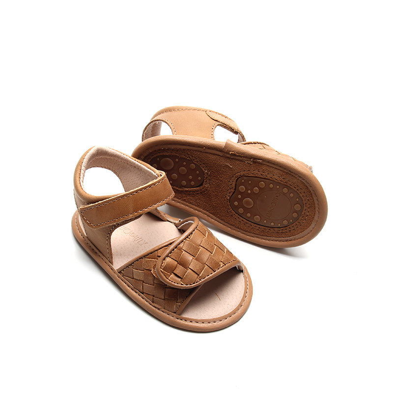 Leather Woven Sandal | Color 'Walnut' | Soft Sole