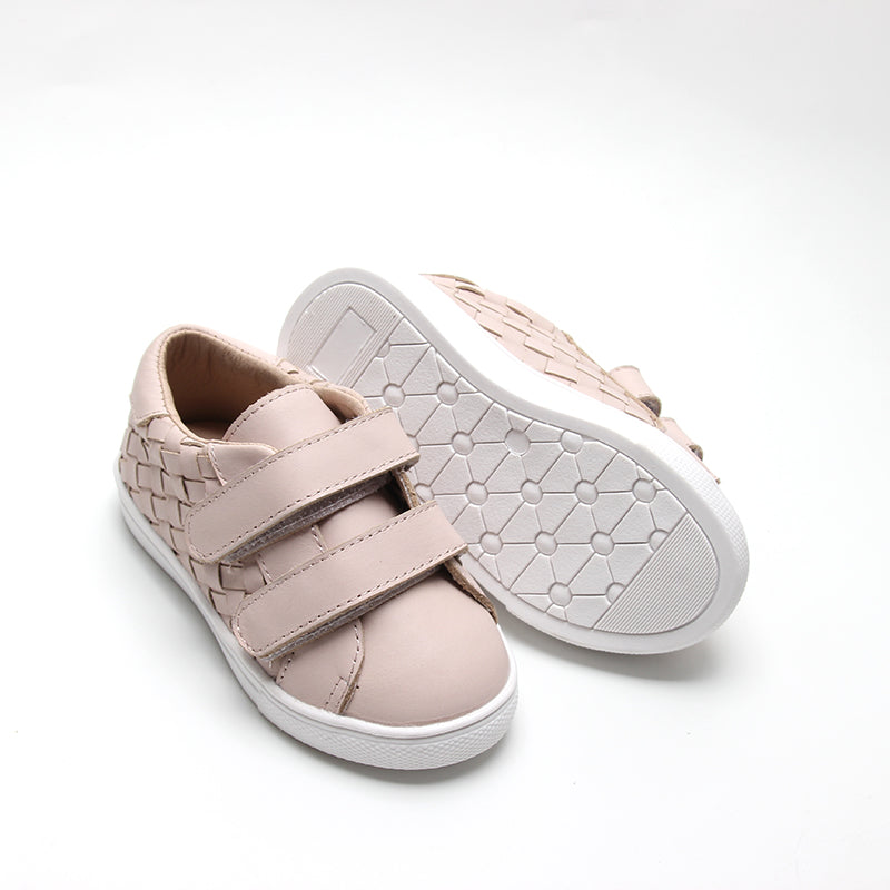 Leather Woven Sneaker | Color 'Dusty Pink'