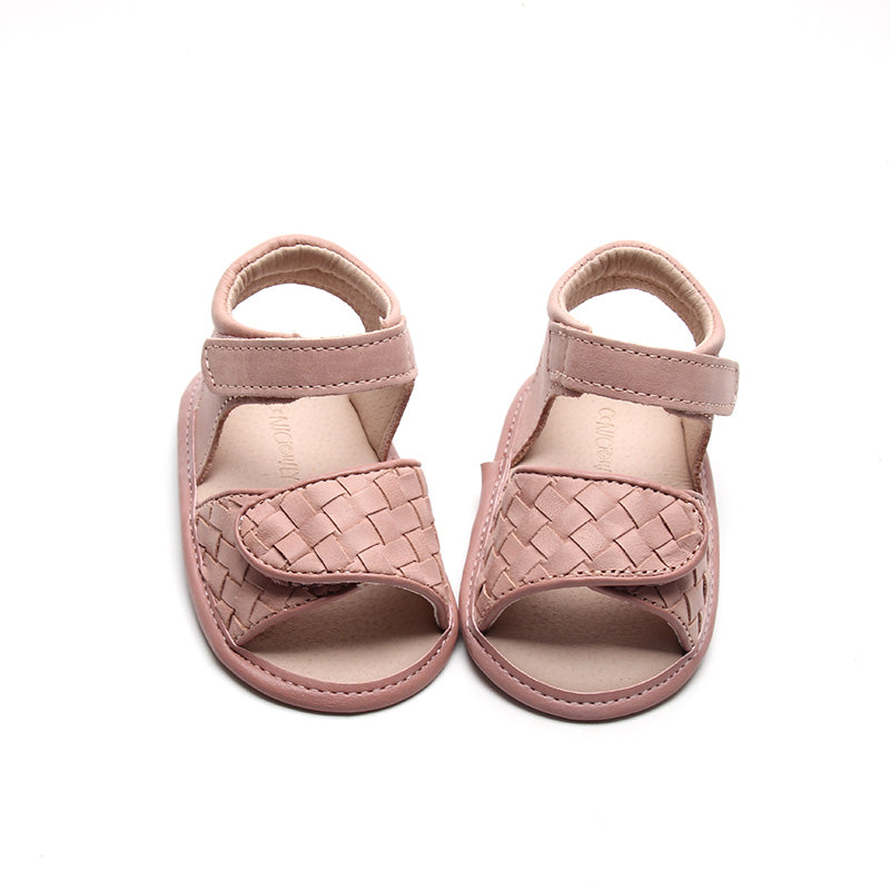 Leather Woven Sandal | Color 'Rose Cloud' | Soft Sole