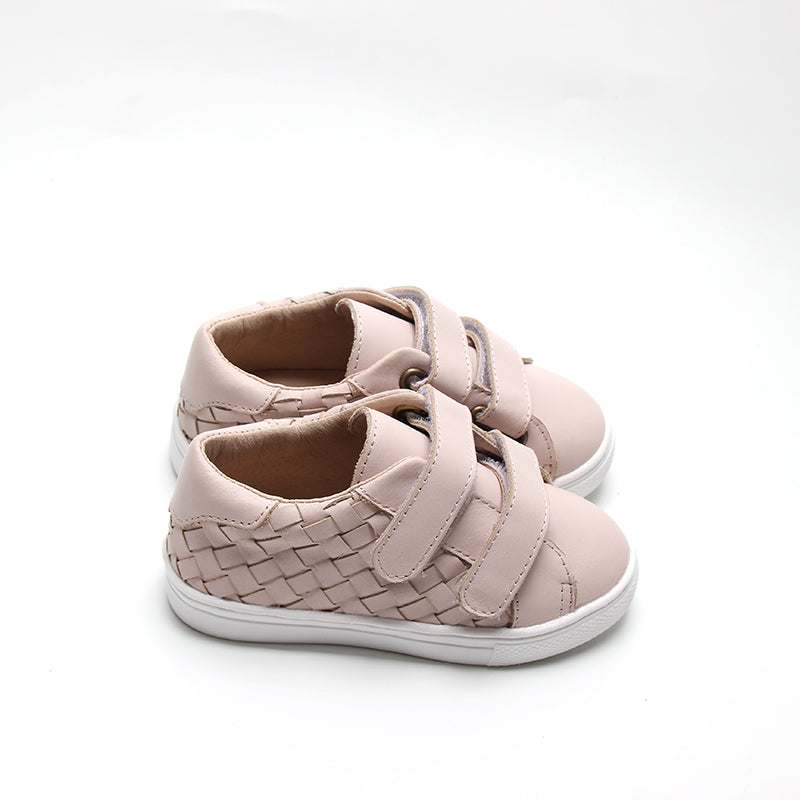 Leather Woven Sneaker | Color 'Dusty Pink'