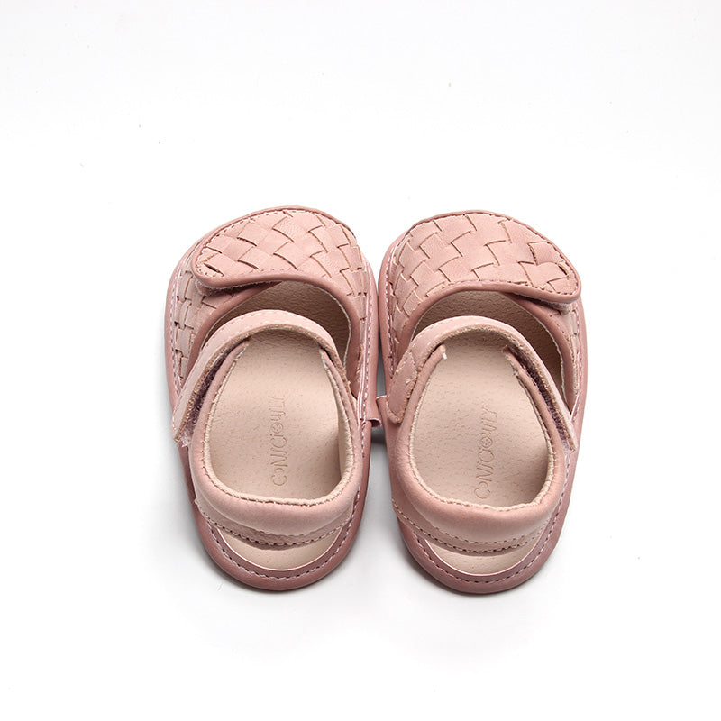 Leather Woven Sandal | Color 'Rose Cloud' | Soft Sole