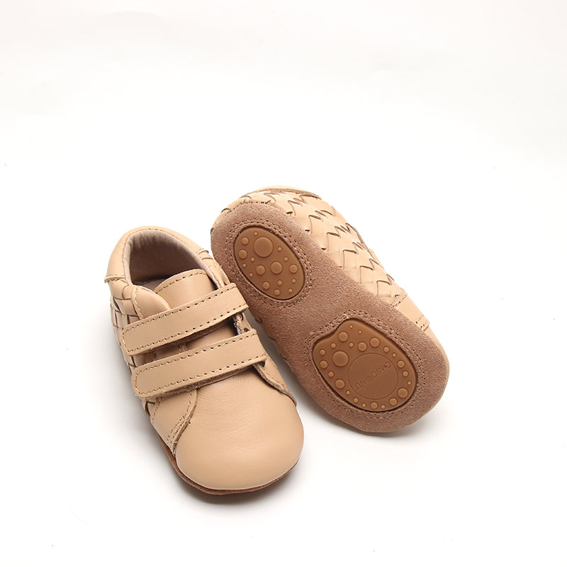 Leather Woven Sneaker | Color 'Honey'