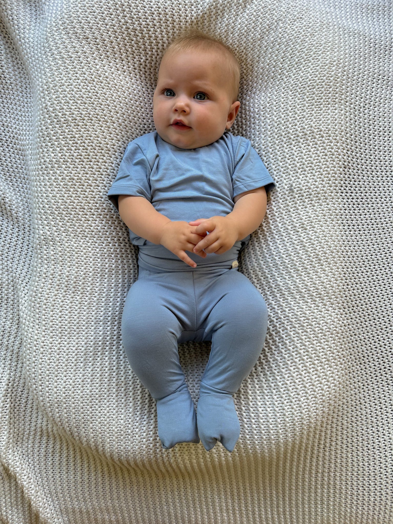 Fold-Over Footie Leggings | Baby & Toddler | Luxury Bamboo | Dusty Blue