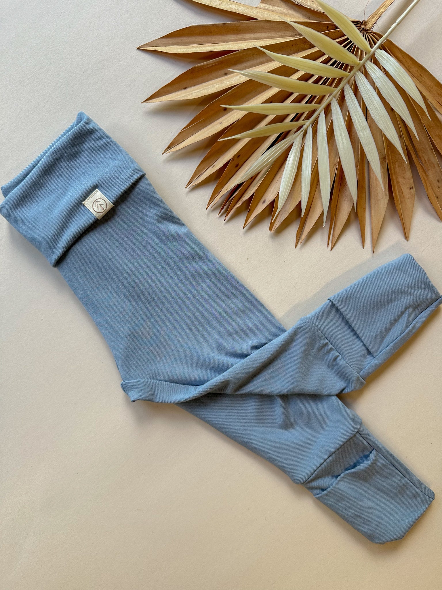 Fold-Over Footie Leggings | Baby & Toddler | Luxury Bamboo | Dusty Blue