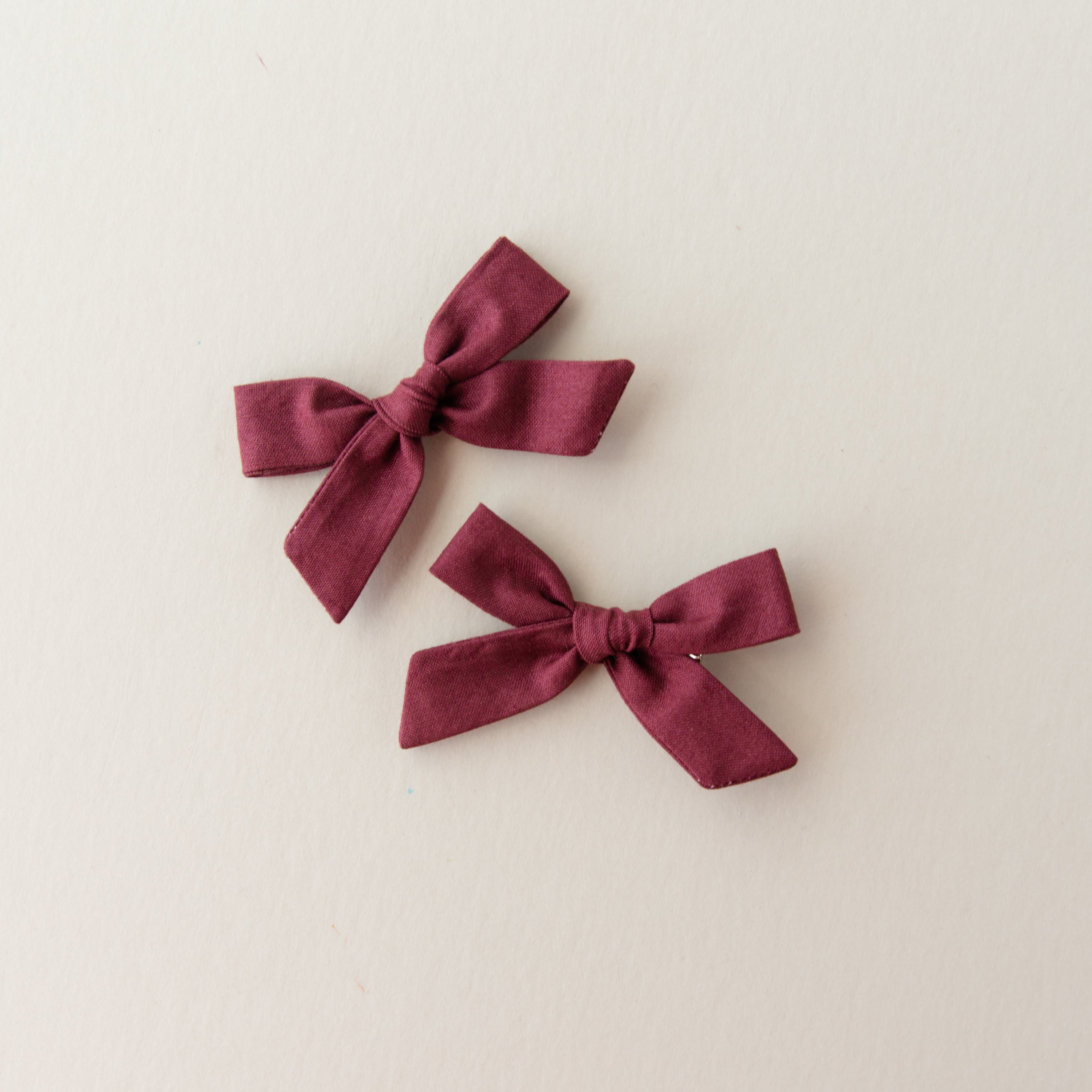 Garnet | Pigtail Set - Hand-tied Bow