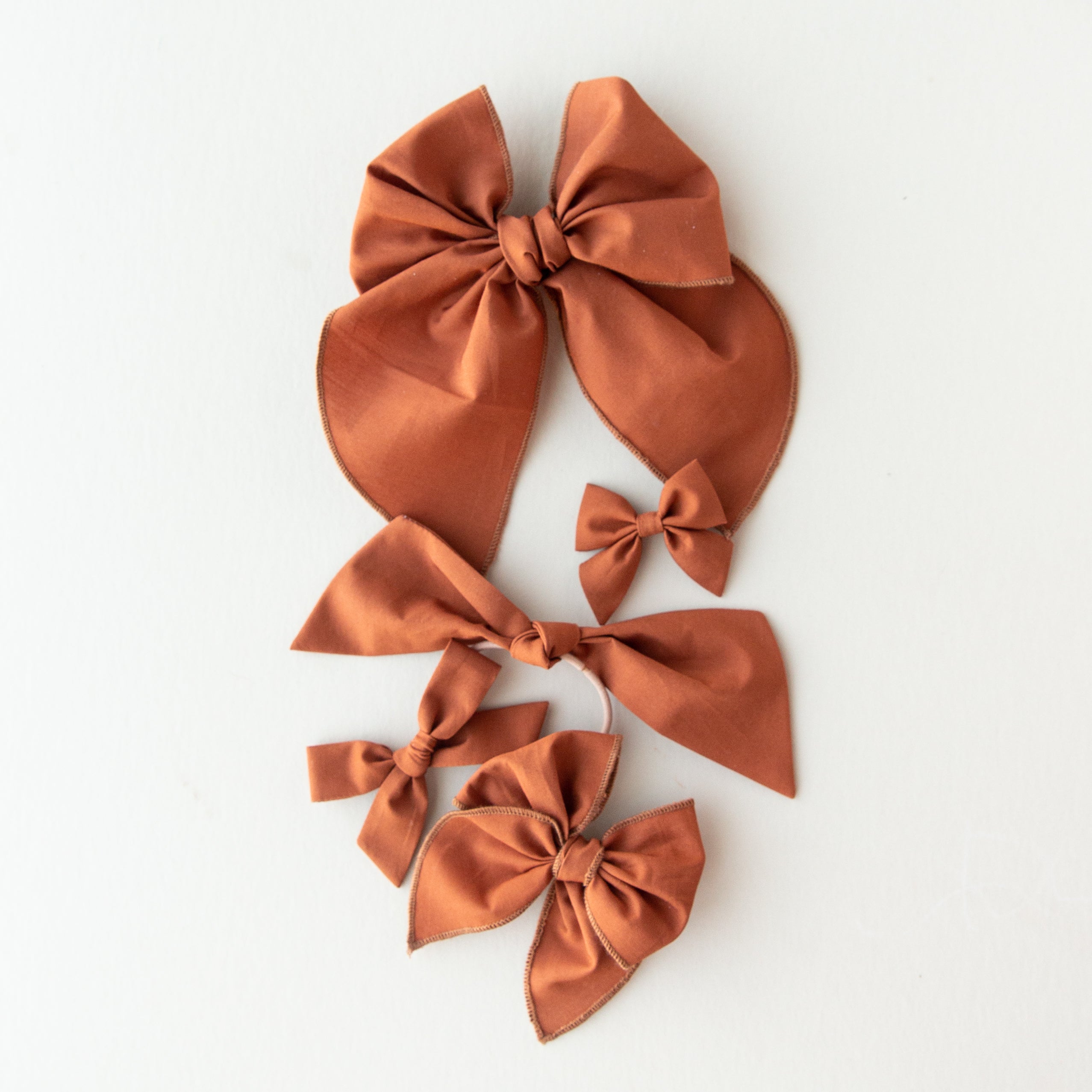 Raw Sienna | Pigtail Set - Hand-tied Bow