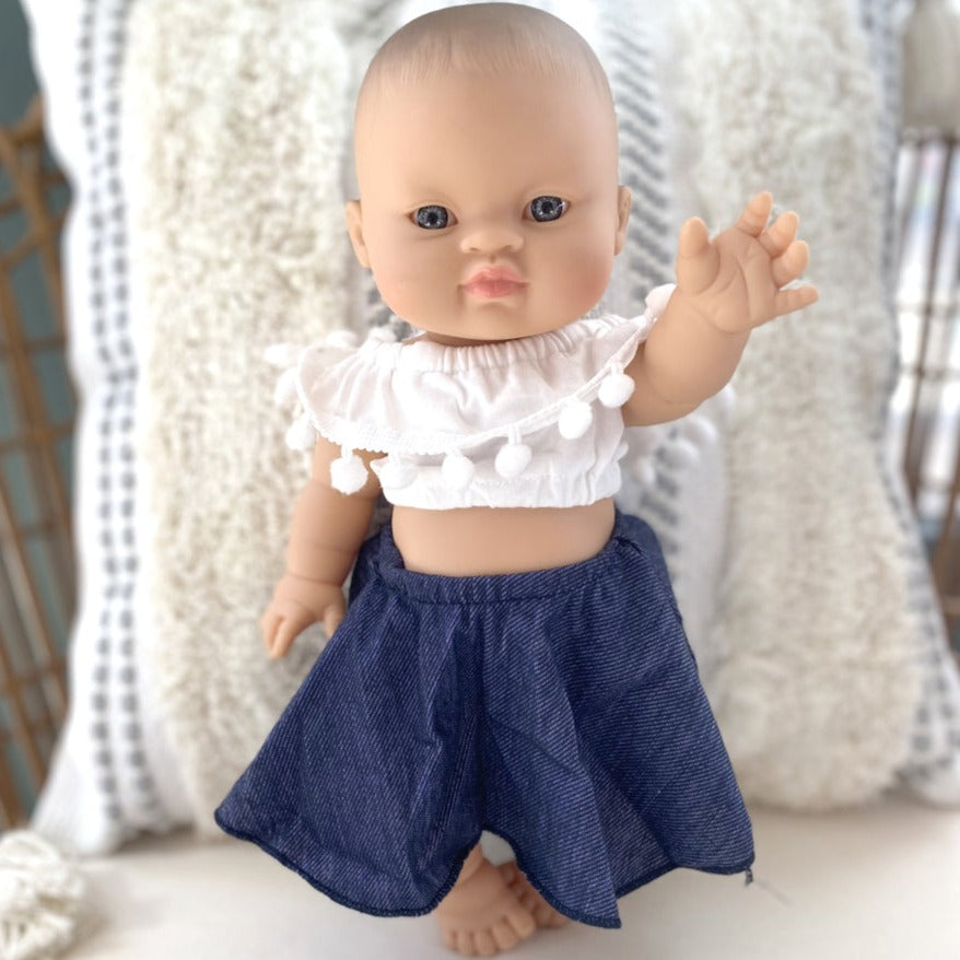 Denim Doll Outfit 2pc for 13-15in dolls