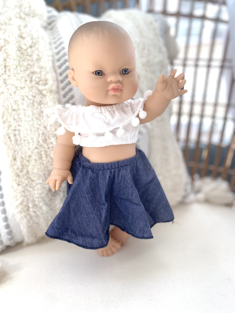 Doll Outfit 2pc, denim for 13-15in dolls