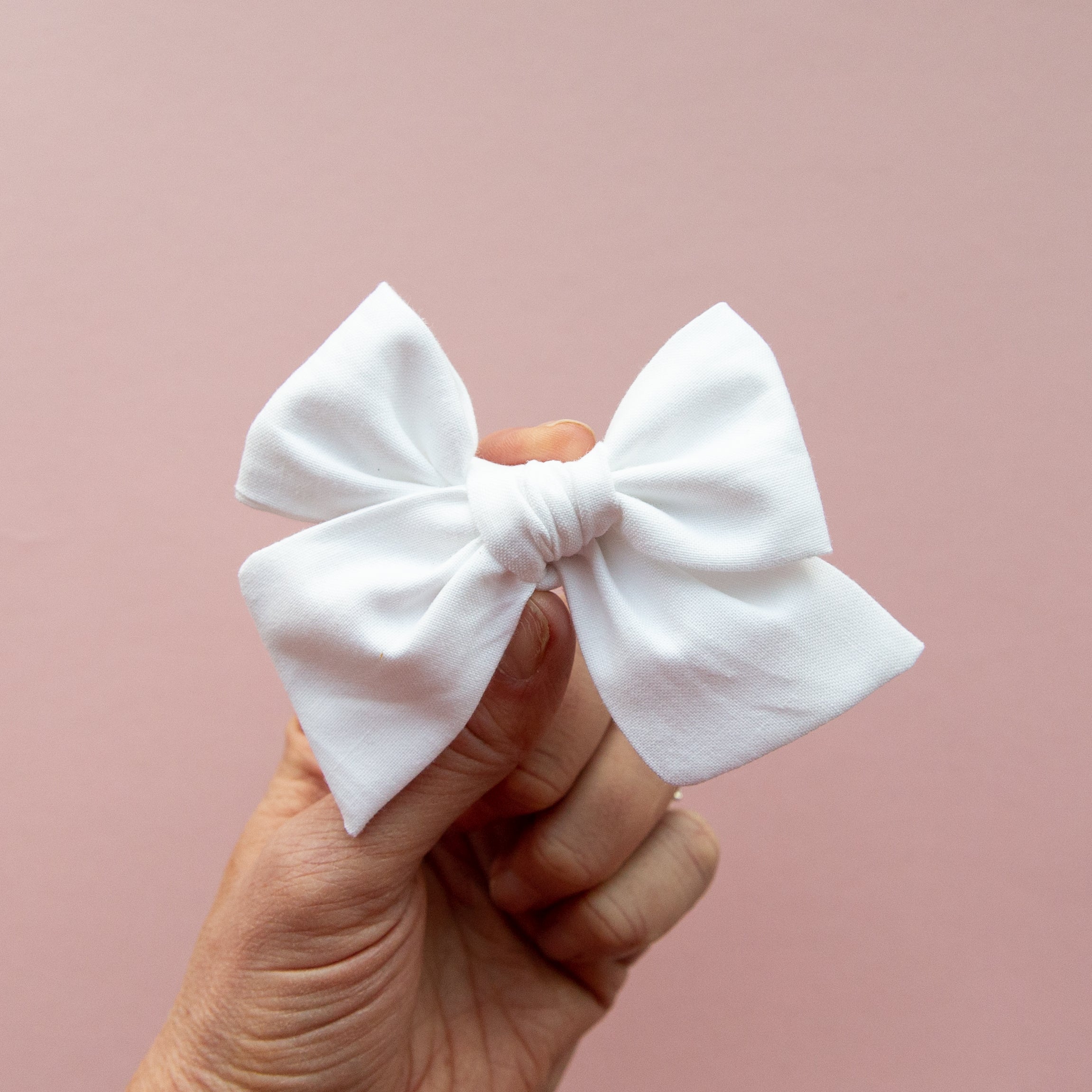 True White | Oversized Hand-tied Bow