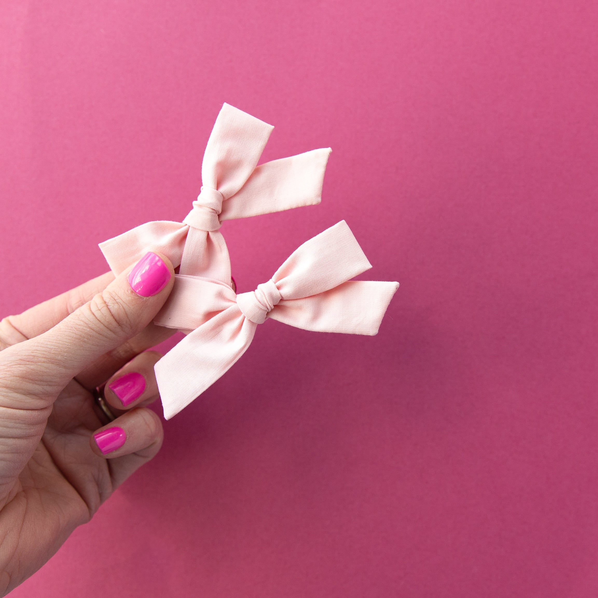 Candy Pink | Pigtail Set - Hand-tied Bow