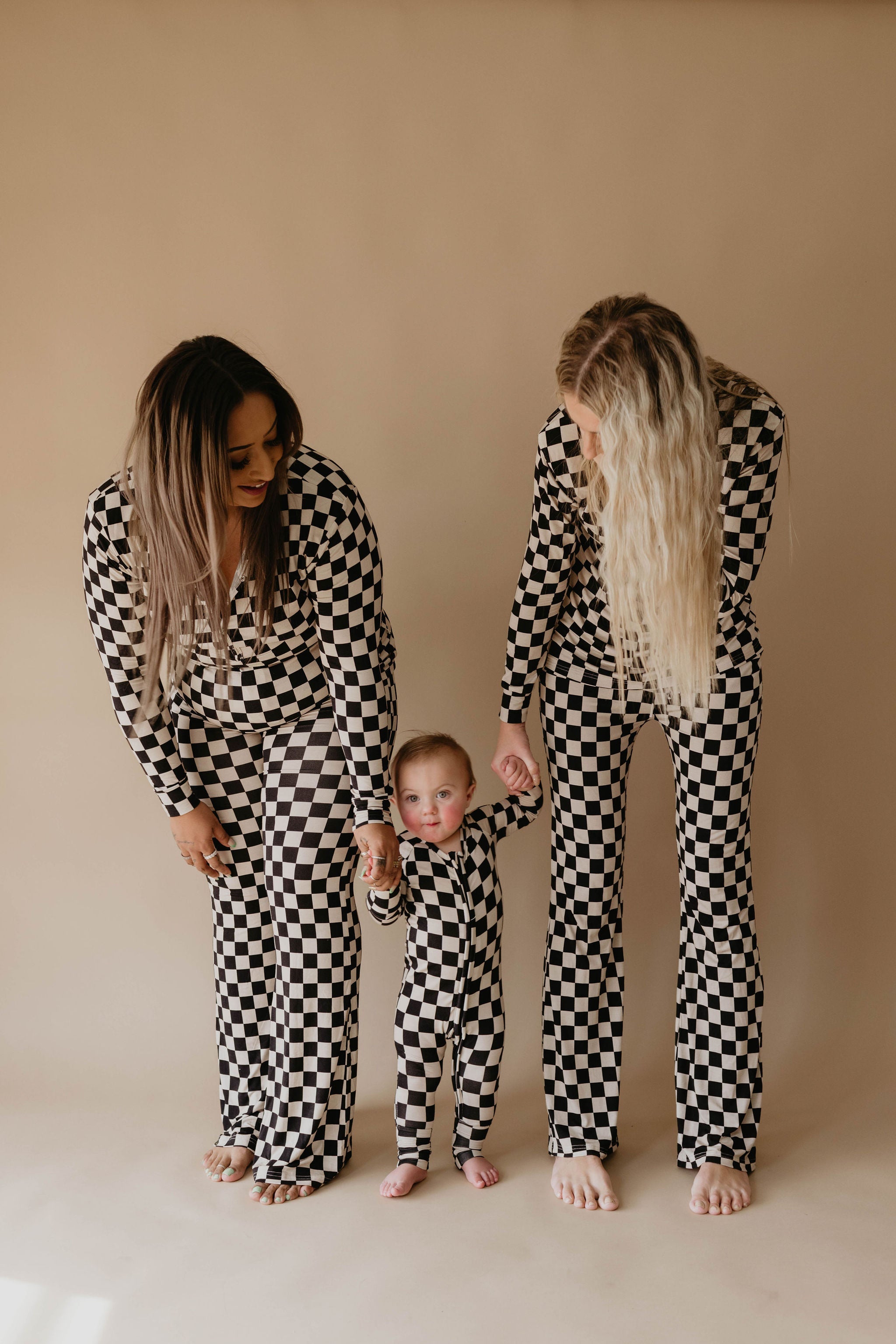 Women's Bamboo Pajamas | Black Checkered