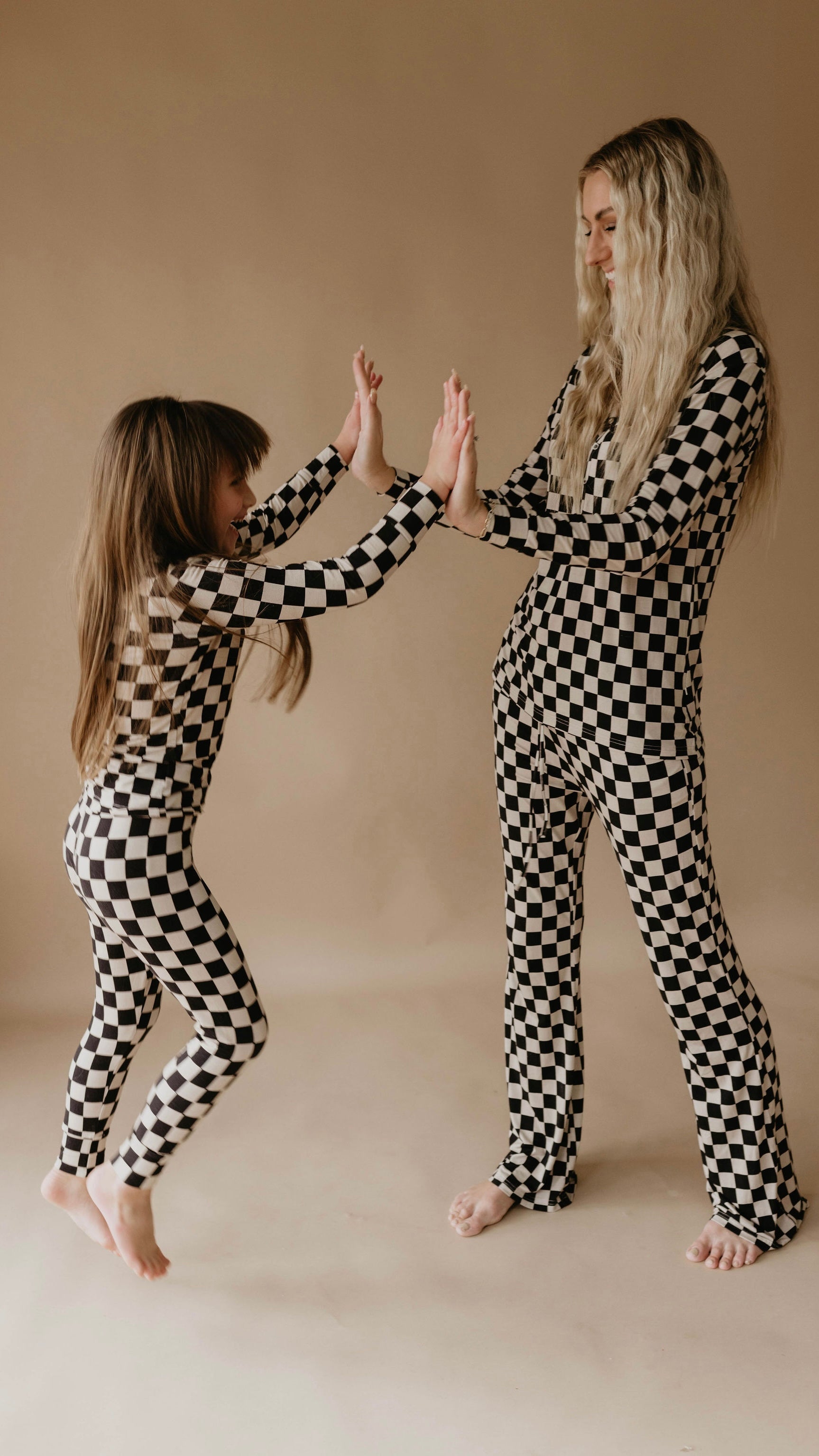 Children's  Bamboo Two Piece Pajamas | Black Checkered