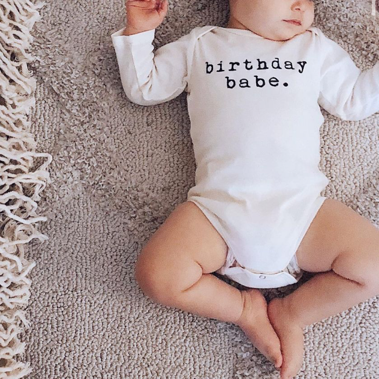 Birthday Babe - Long Sleeve Organic Cotton Bodysuit