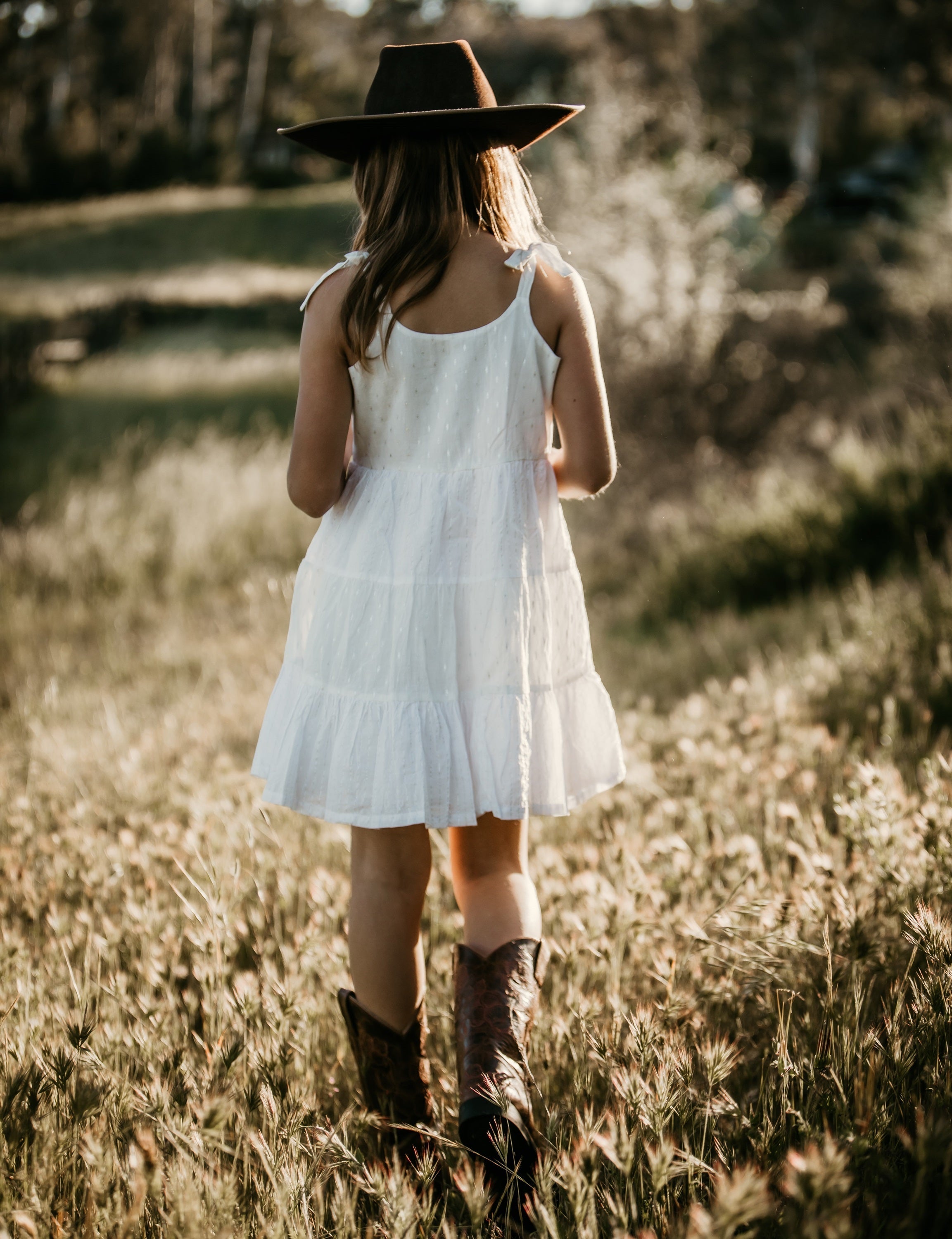 Bella White Sparkle Dress