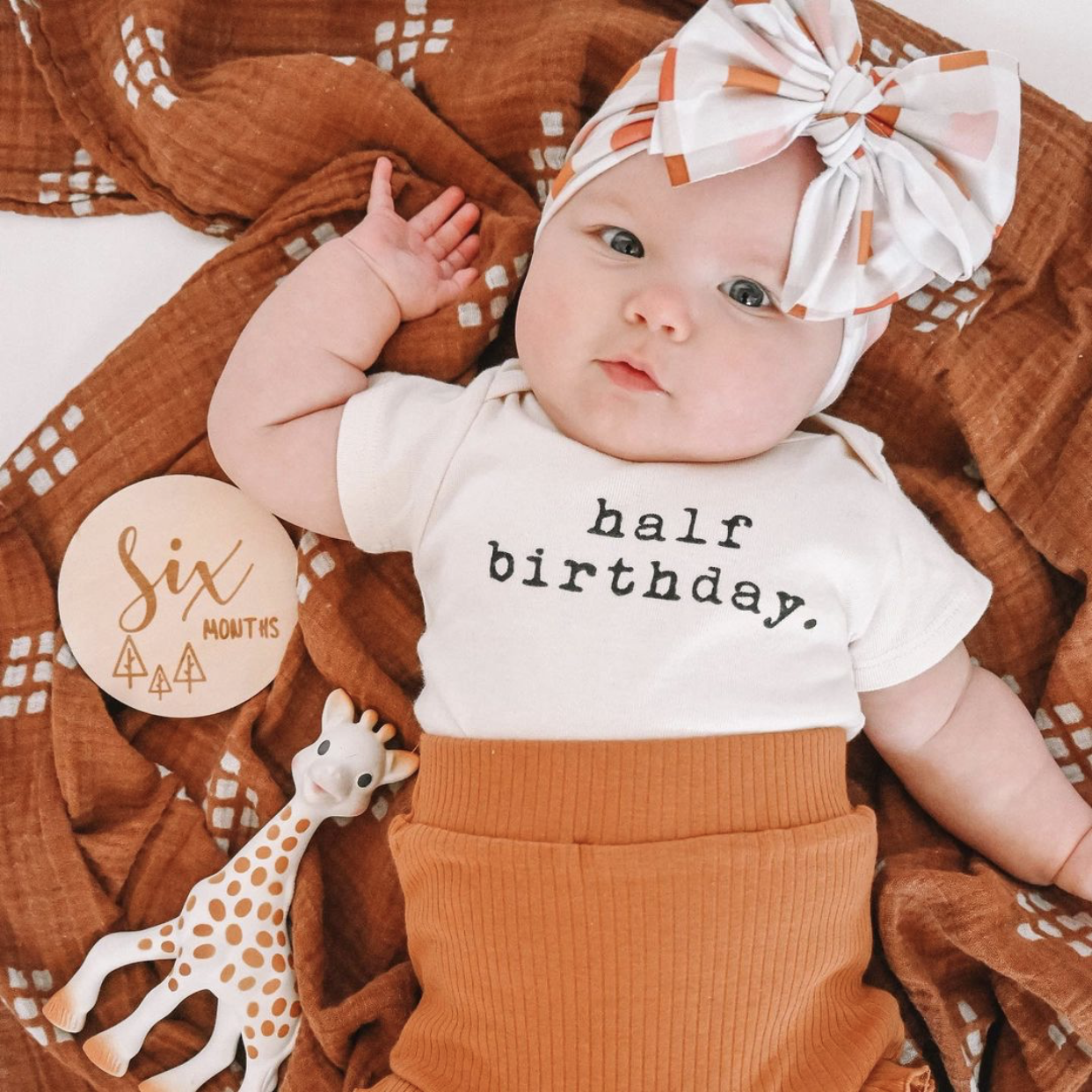 Half Birthday - Organic Cotton Bodysuit