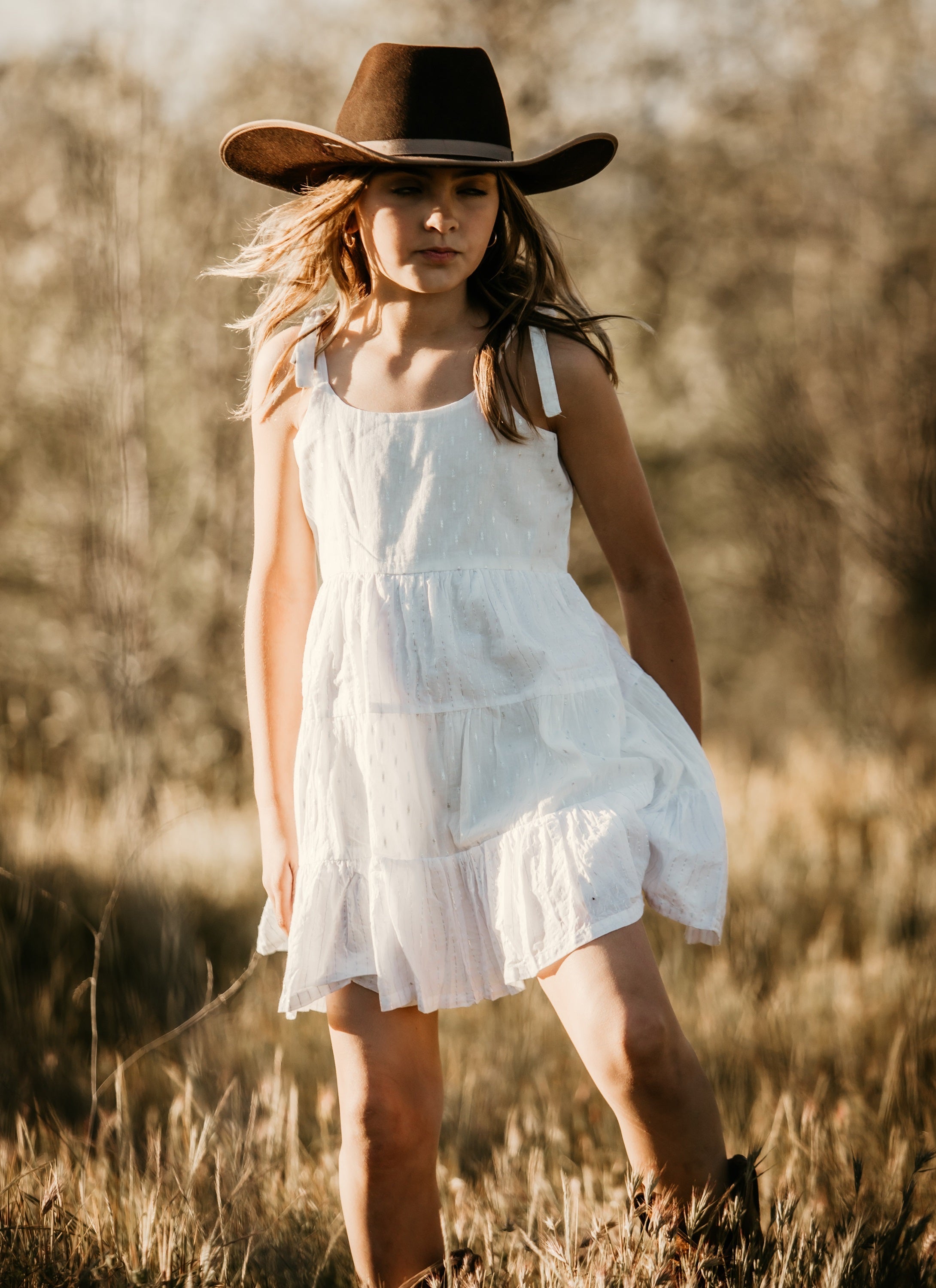 Bella White Sparkle Dress