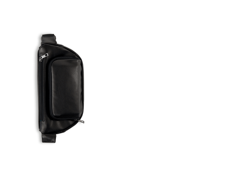 Kibou Vegan Leather Diaper Bag - Black