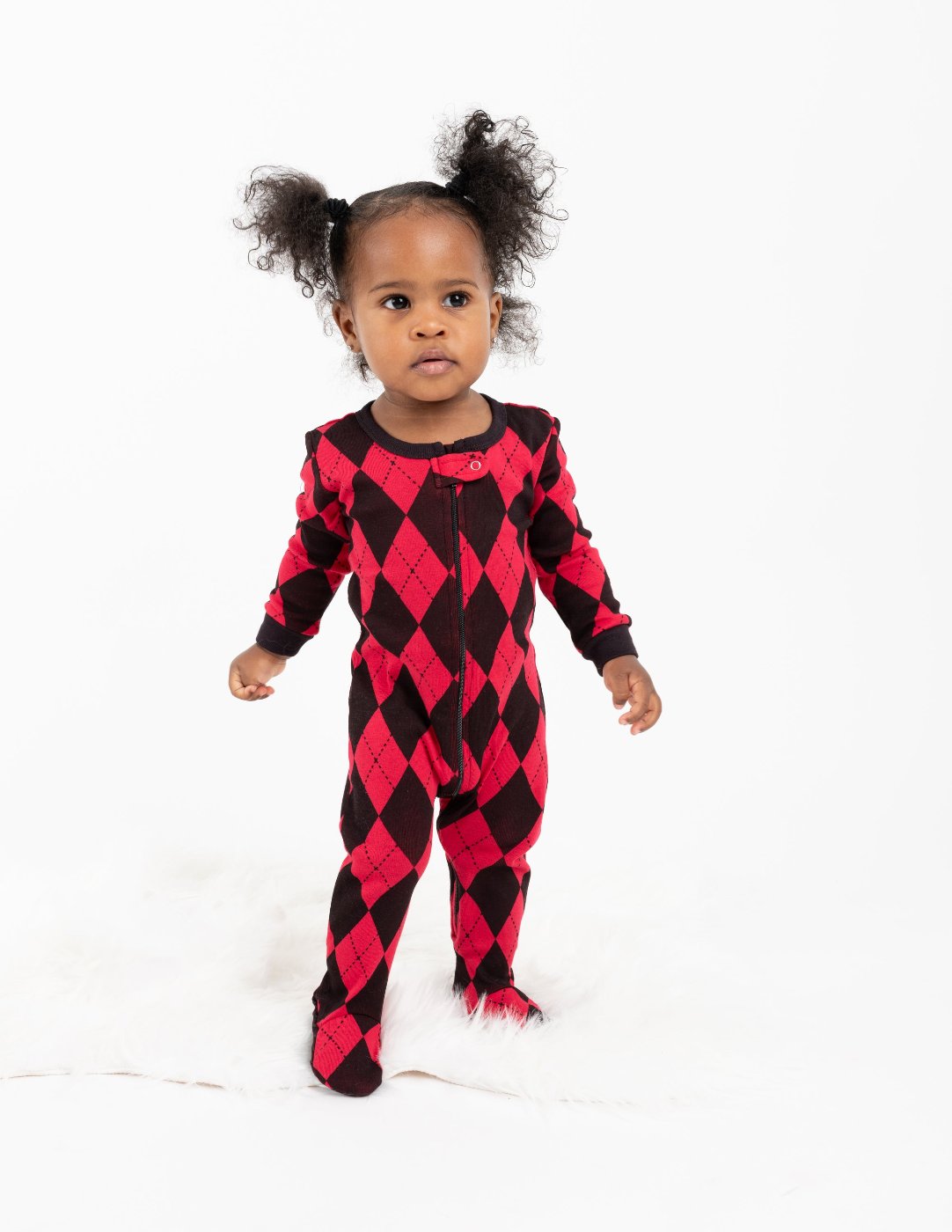 Baby Footed Argyle Print Pajamas