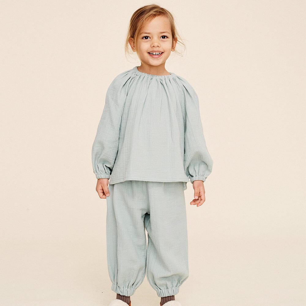 Liilu Blouse & Lou Pants - Aqua Grey