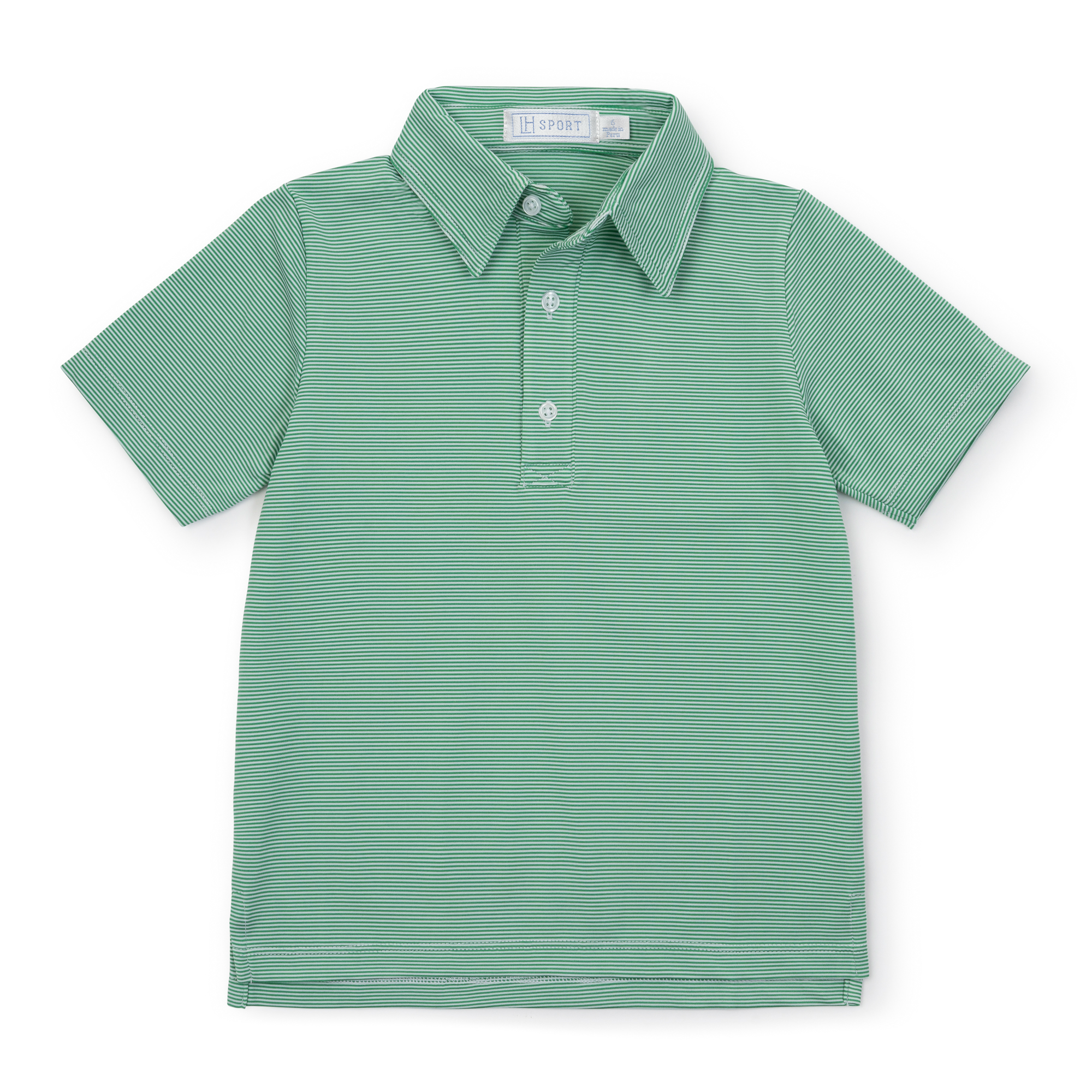 Will Boys' Golf Polo Shirt by LH Sport - Green Stripes