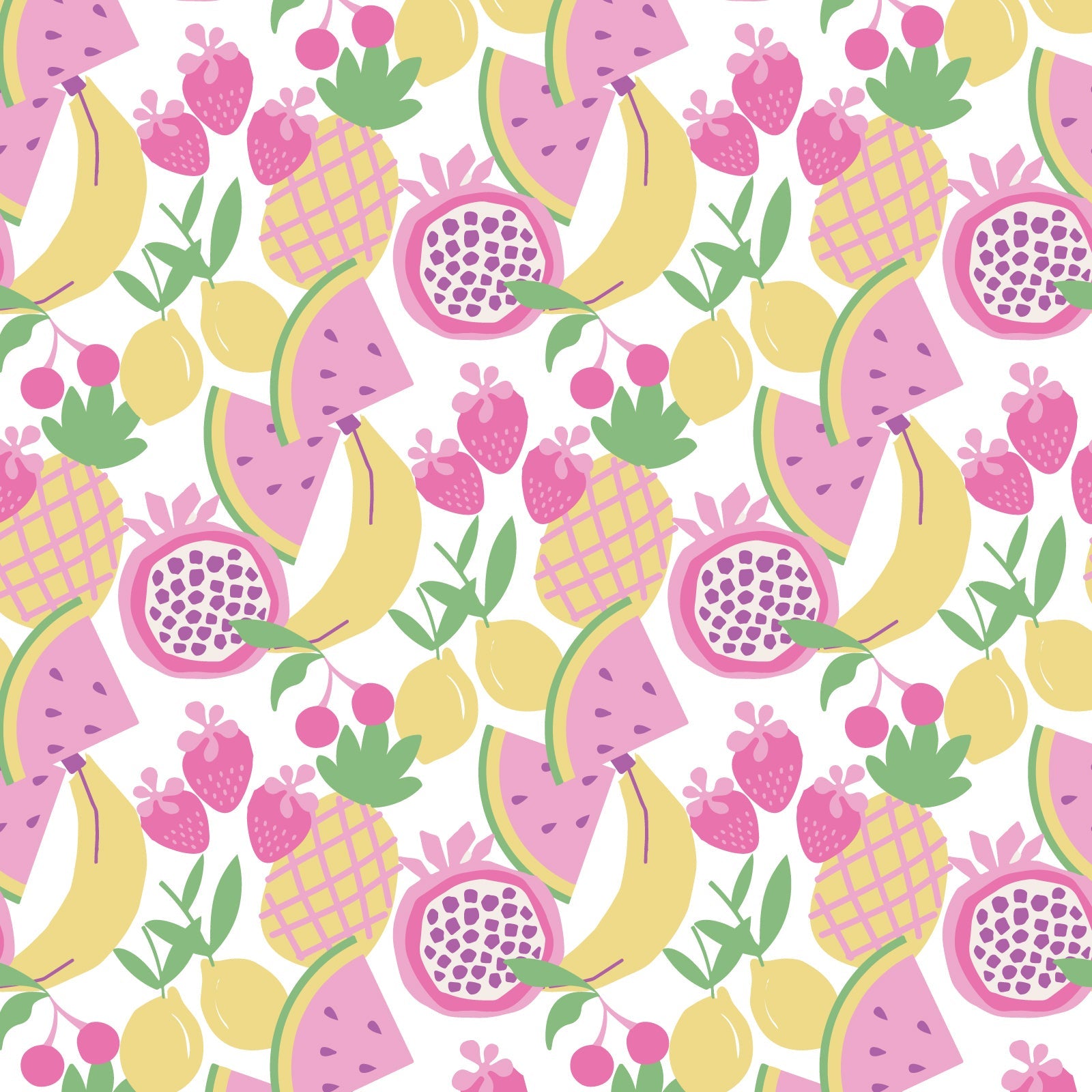 Alden Girls' Pima Cotton Pajama Pant Set - Tropical Fruit