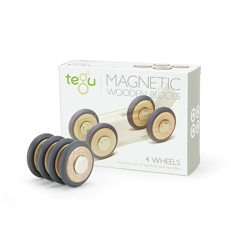 Magnetic Wooden Wheels Magnetic Wooden Blocks 4 pieces