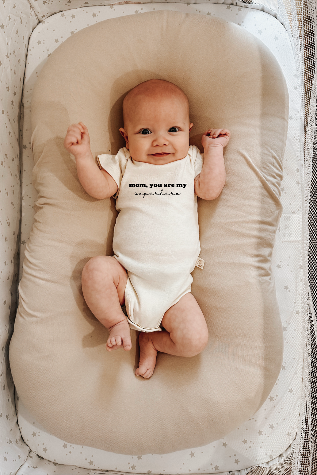 Short Sleeve Bodysuit | Mom Superhero | Organic Cotton