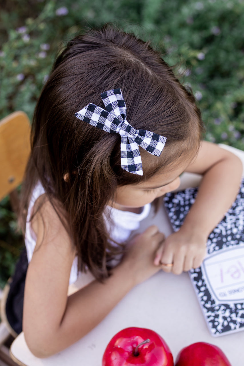 Black Gingham | Hand-tied Bow