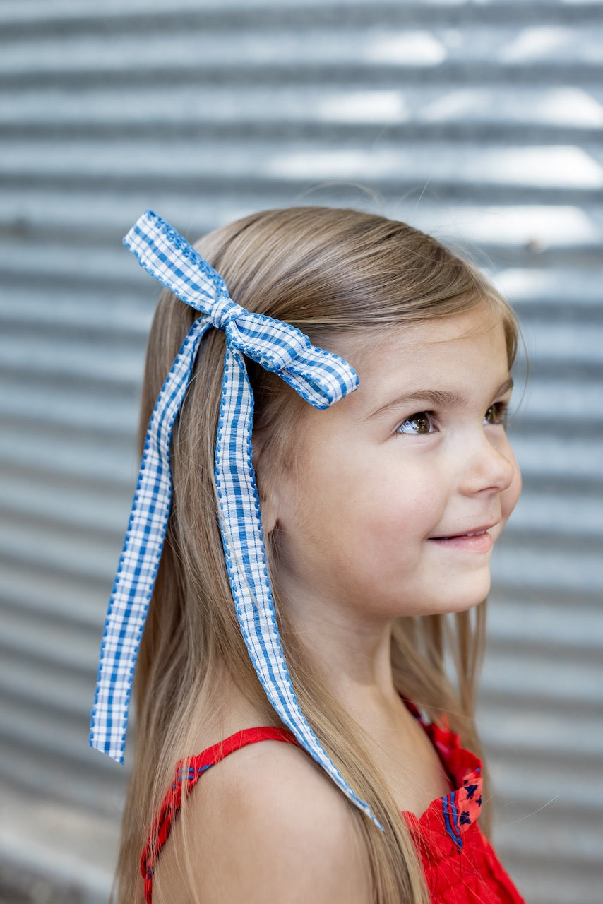 Picnic - Blue | Statement Ribbon Bow