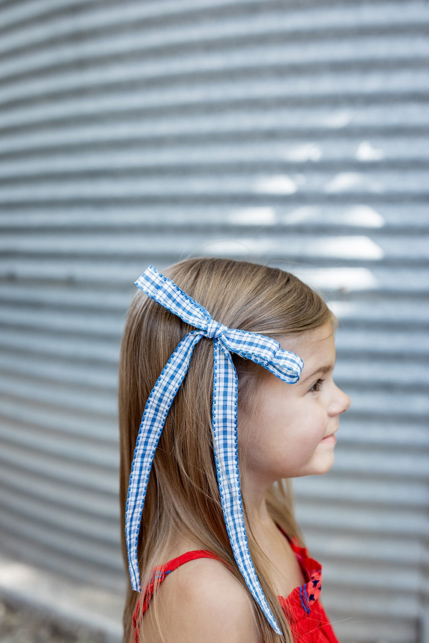 Picnic - Blue | Statement Ribbon Bow