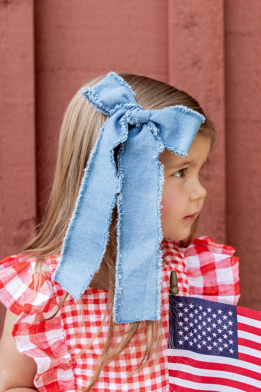 Blue Jeans | Statement Ribbon Bow