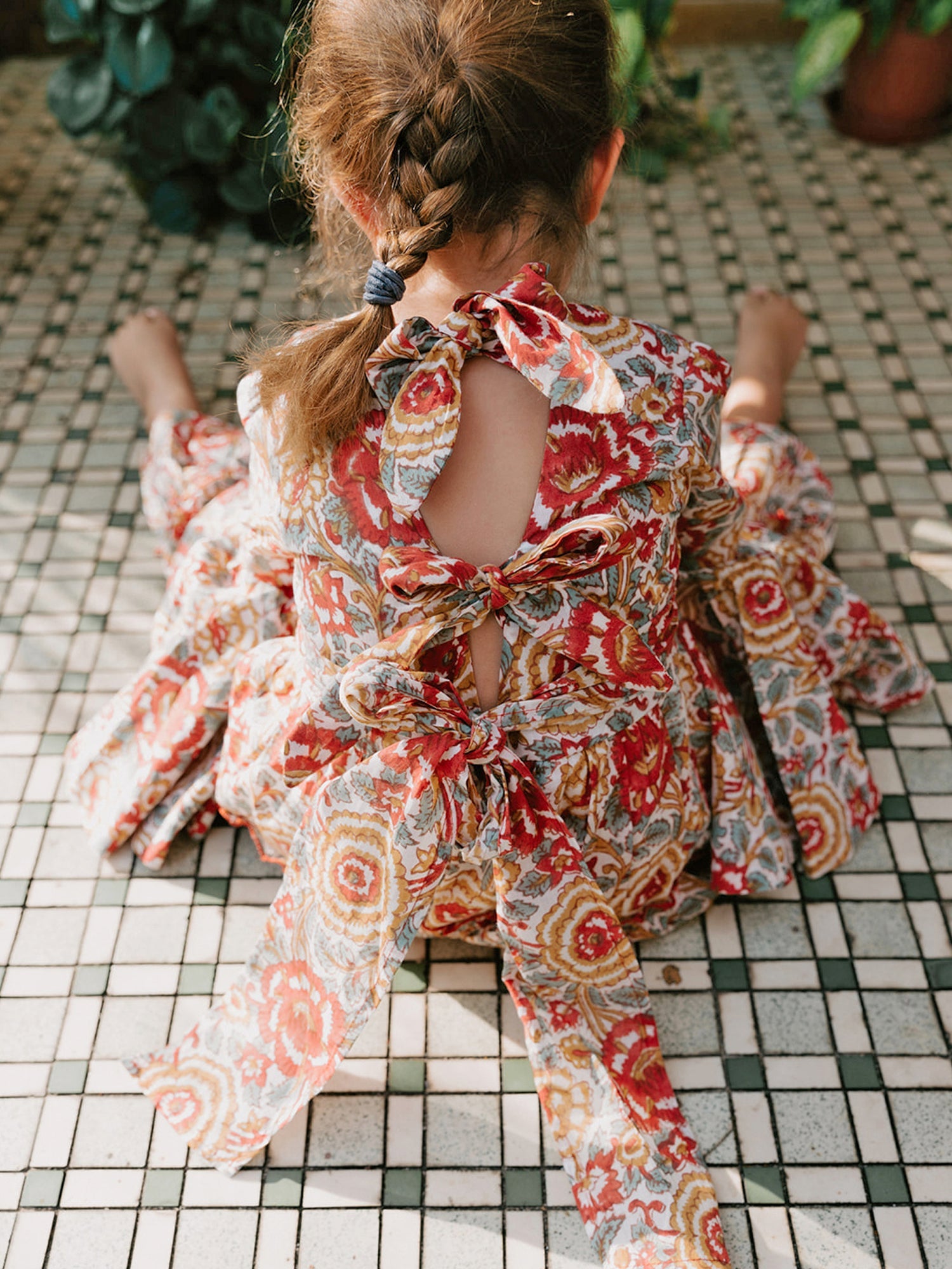 Twinning Set - Block Printed Dress - Lucky Red Floral