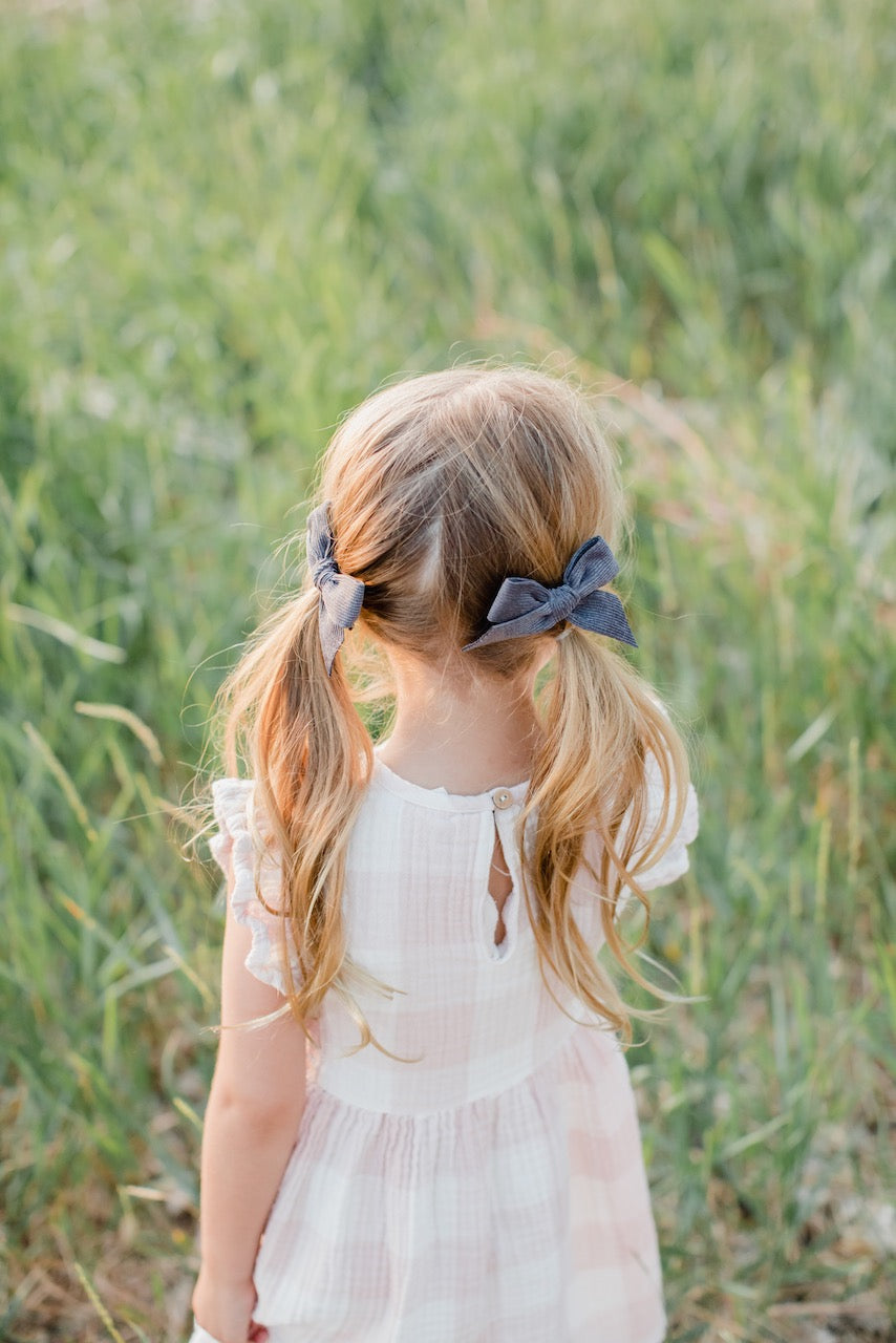 Lead | Pigtail Set - Corduroy Ribbon Bow