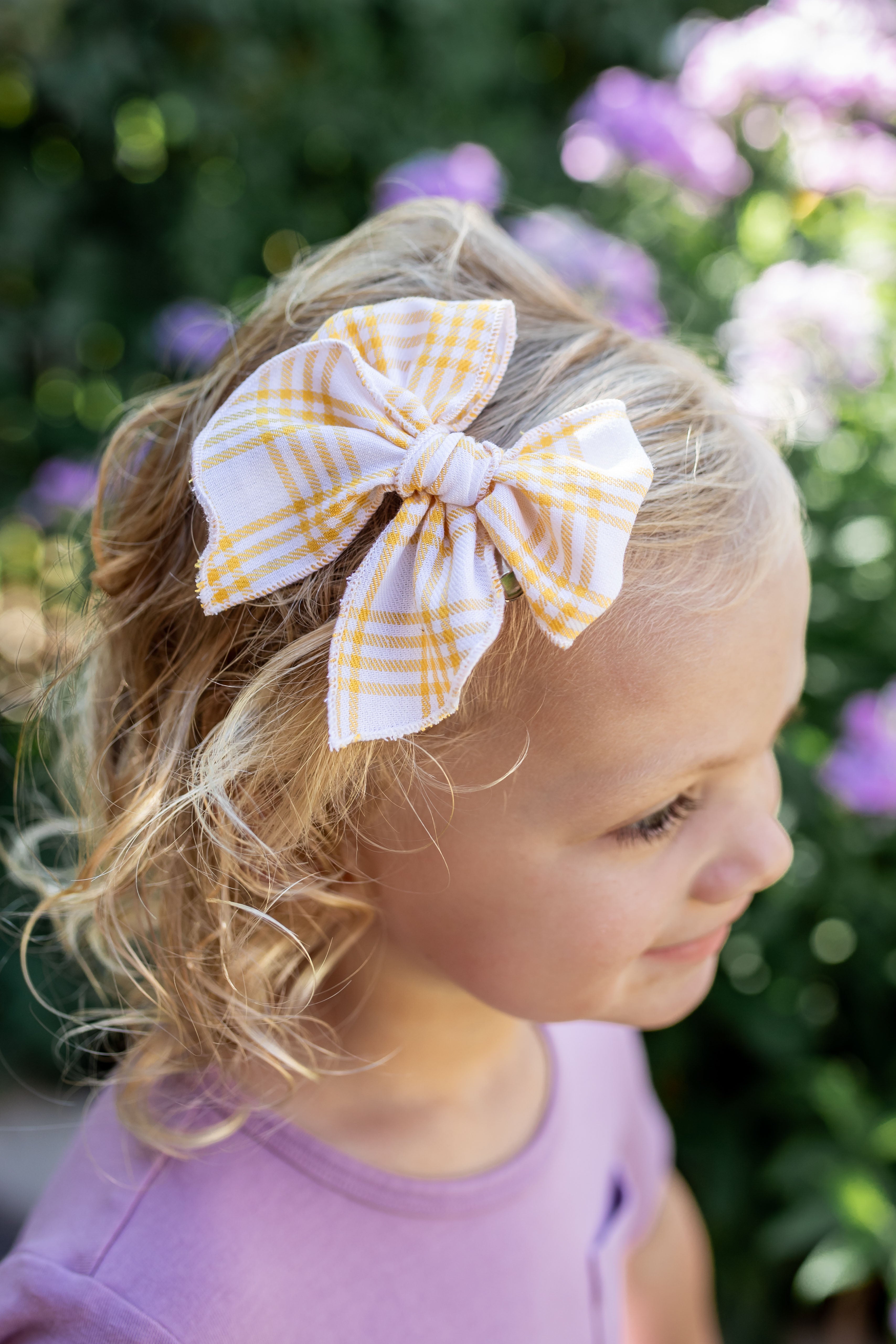 Sunflower Plaid | Petite Party Bow