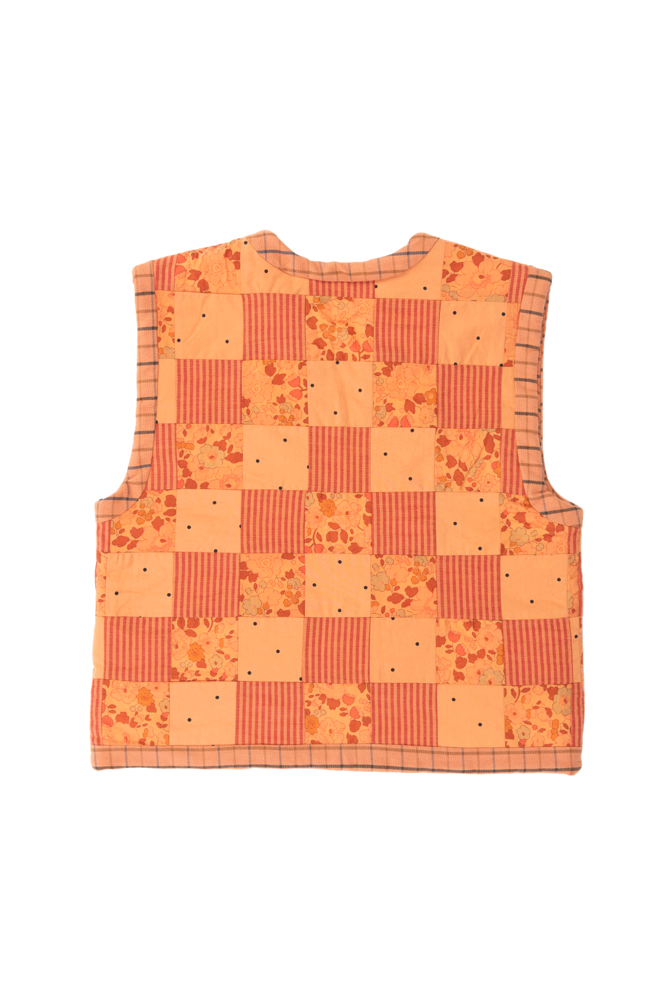 Sleeveless Kids Vest - Apricot Patchwork