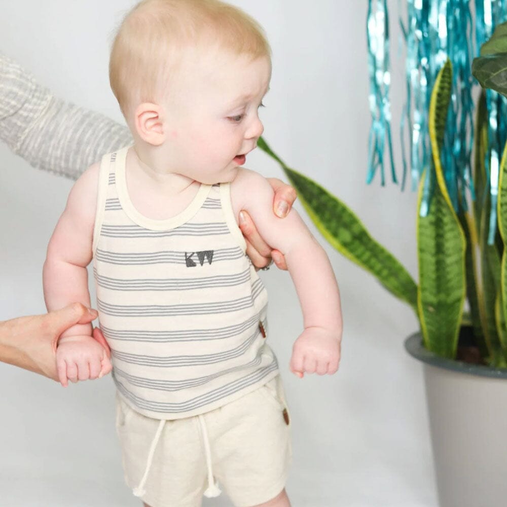 Organic Tank Top -  Mist Stripe