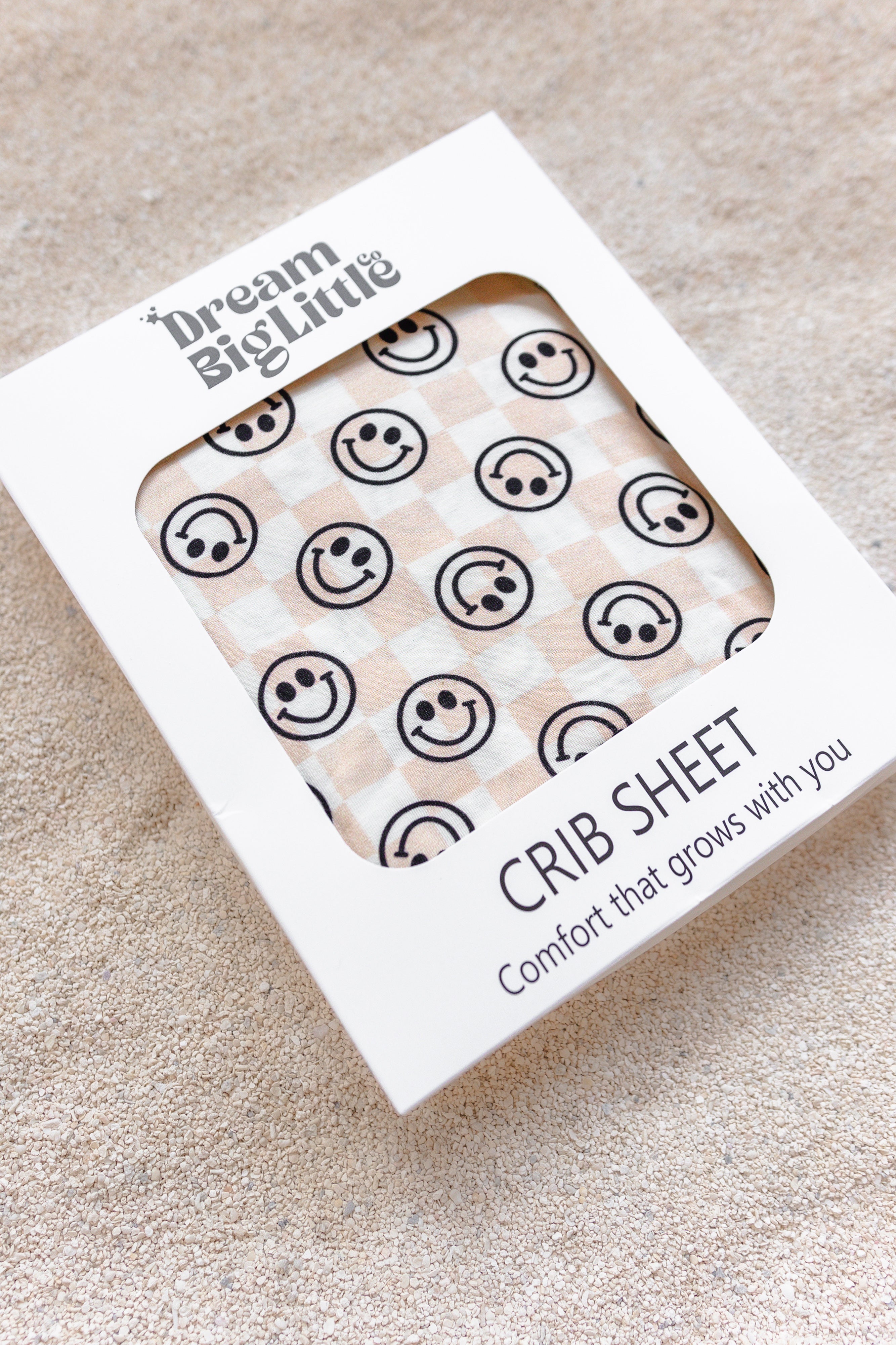 Sandy Smiles Checkers Dream Crib Sheet