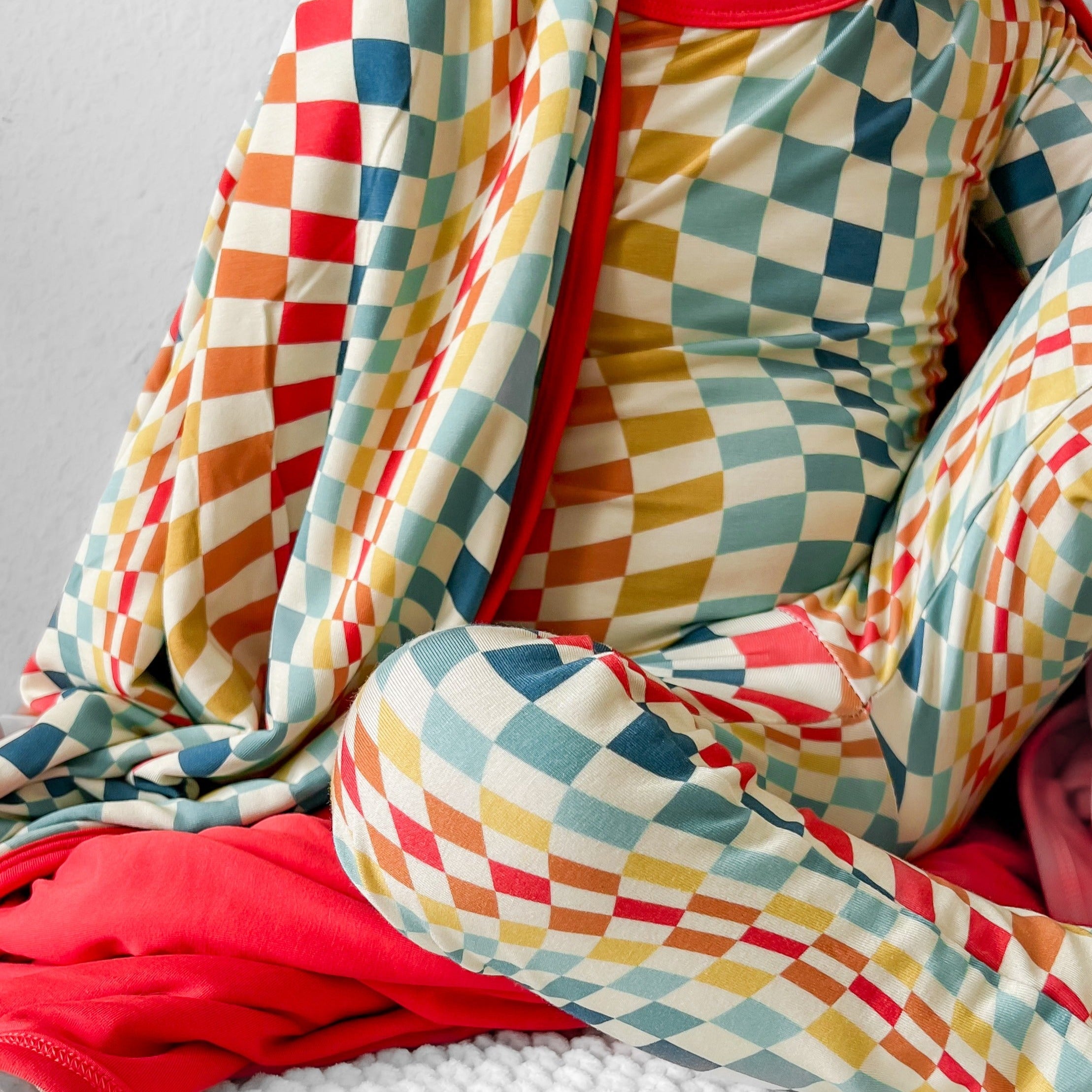 3 Layer Oversized Cozy Dream Blanket, Groovy Check