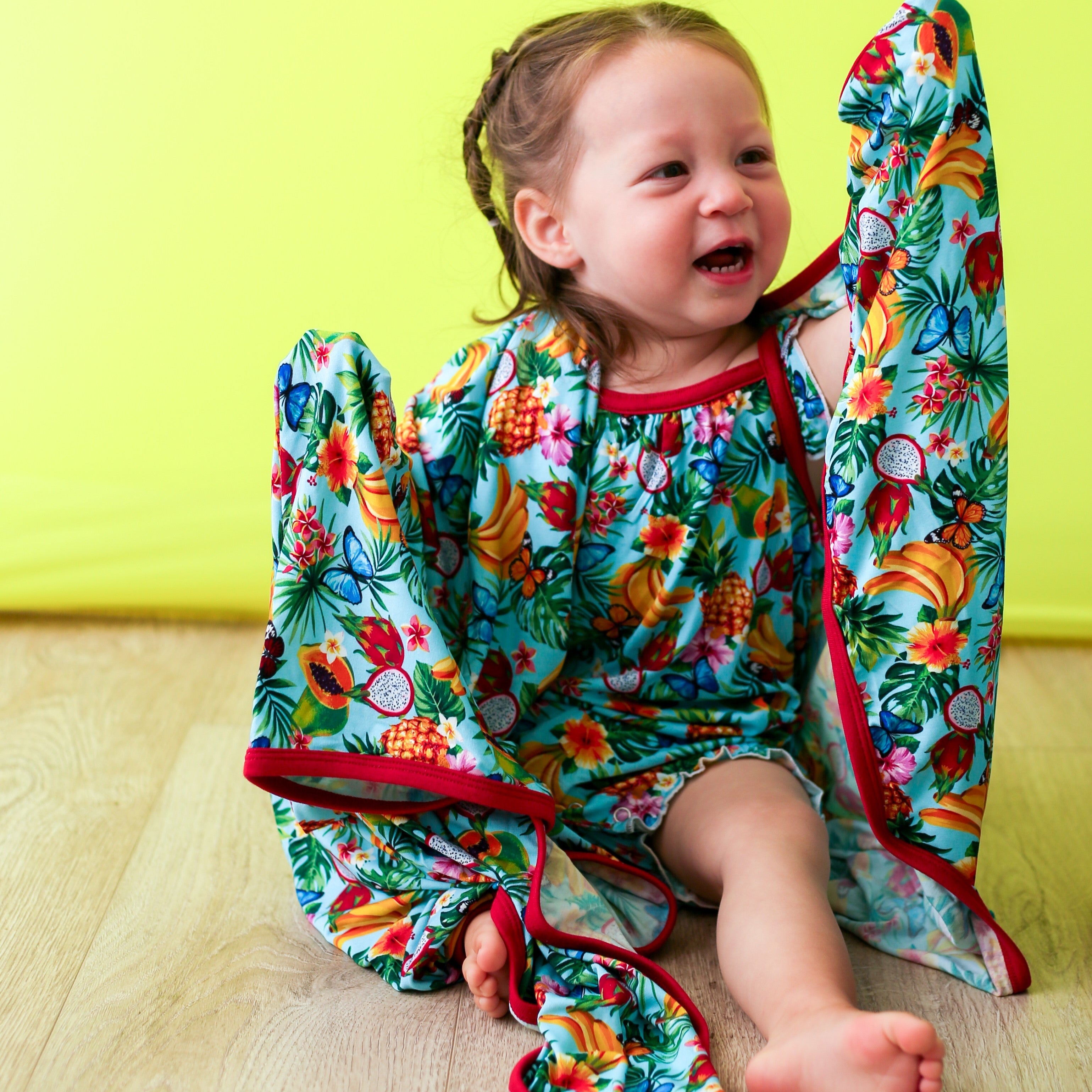 Tropical Fruit Bubble Romper