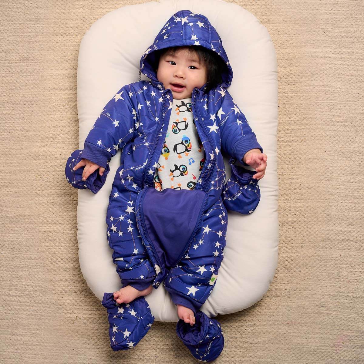 Bute - Navy Constellation Baby Snowsuit - Blue