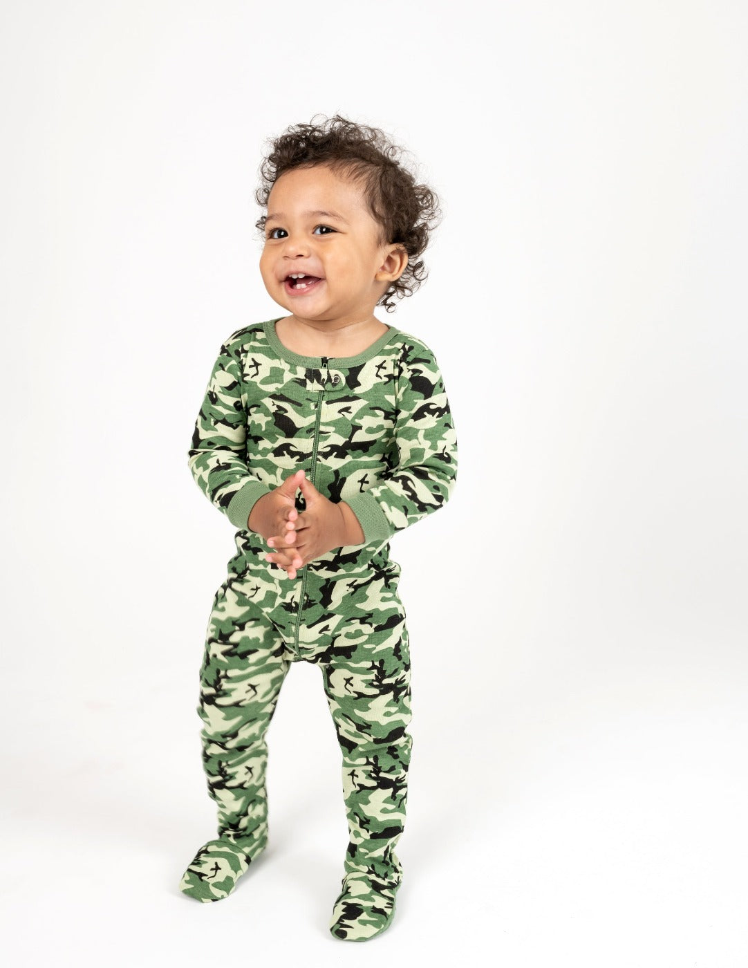 Baby Footed Camouflage Print Pajamas