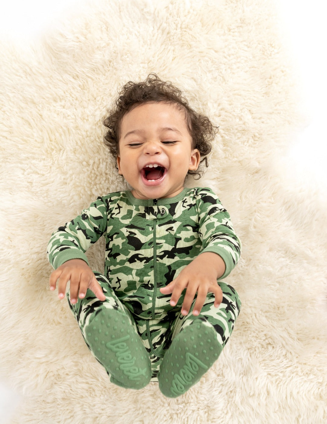 Baby Footed Camouflage Print Pajamas