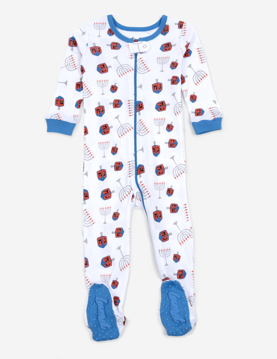 Baby Footed Hanukkah Menorah Cotton Pajamas