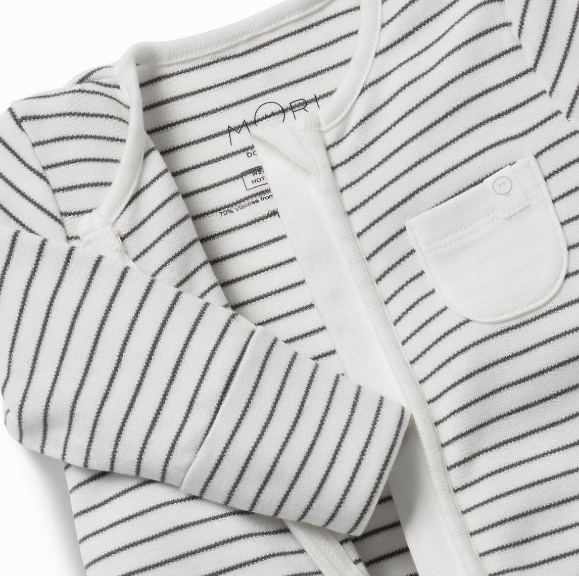 Zip-Up Sleepsuit - Grey Stripe