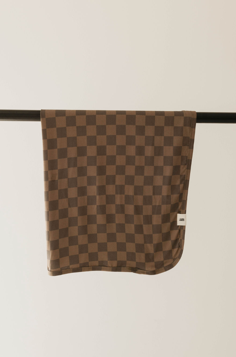 Bamboo Swaddle | Faded Brown Checkerboard