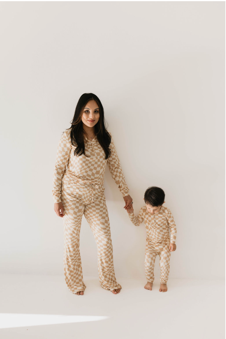 Gold Coast Wavy Checker | Women's Bamboo Pajamas