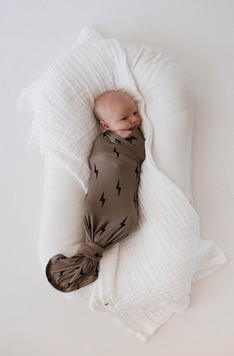 Bamboo Swaddle | Brown & Black Bolt