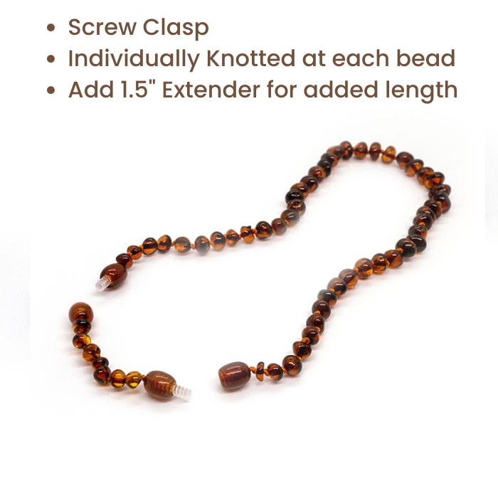 12.5 Inch Baltic Amber Bead Necklace for Babies & Toddlers