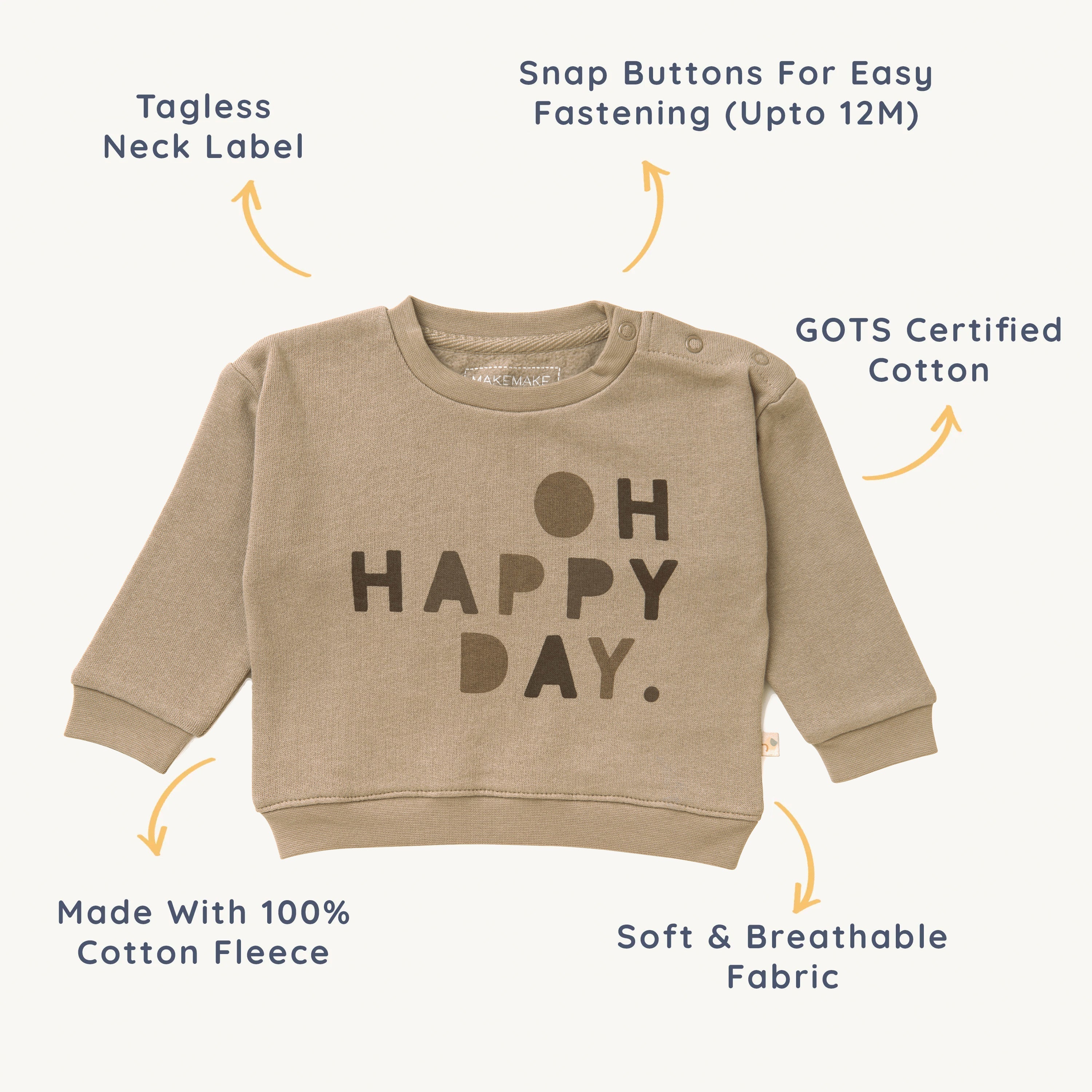 Organic Kids Sweatshirt - Happy Day